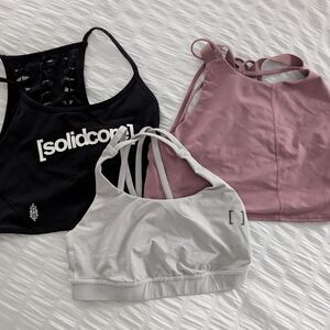 Solidcore Sports Bra Set - Black, Pink, and White